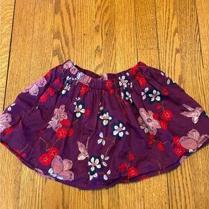 Tea Collection Plum Skirt with Floral Design